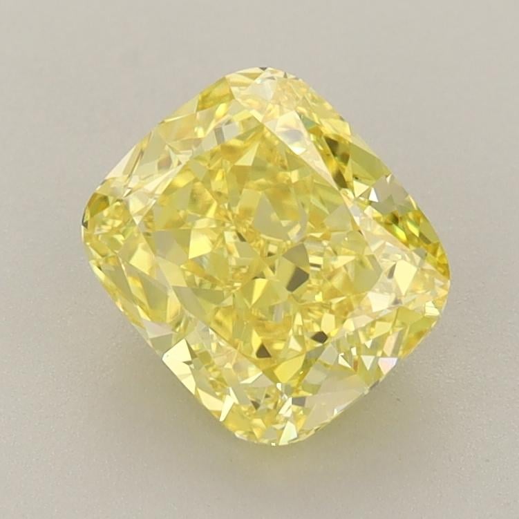 1.53 Ct. Fancy Vivid  Yellow Cushion Lab Grown Diamond