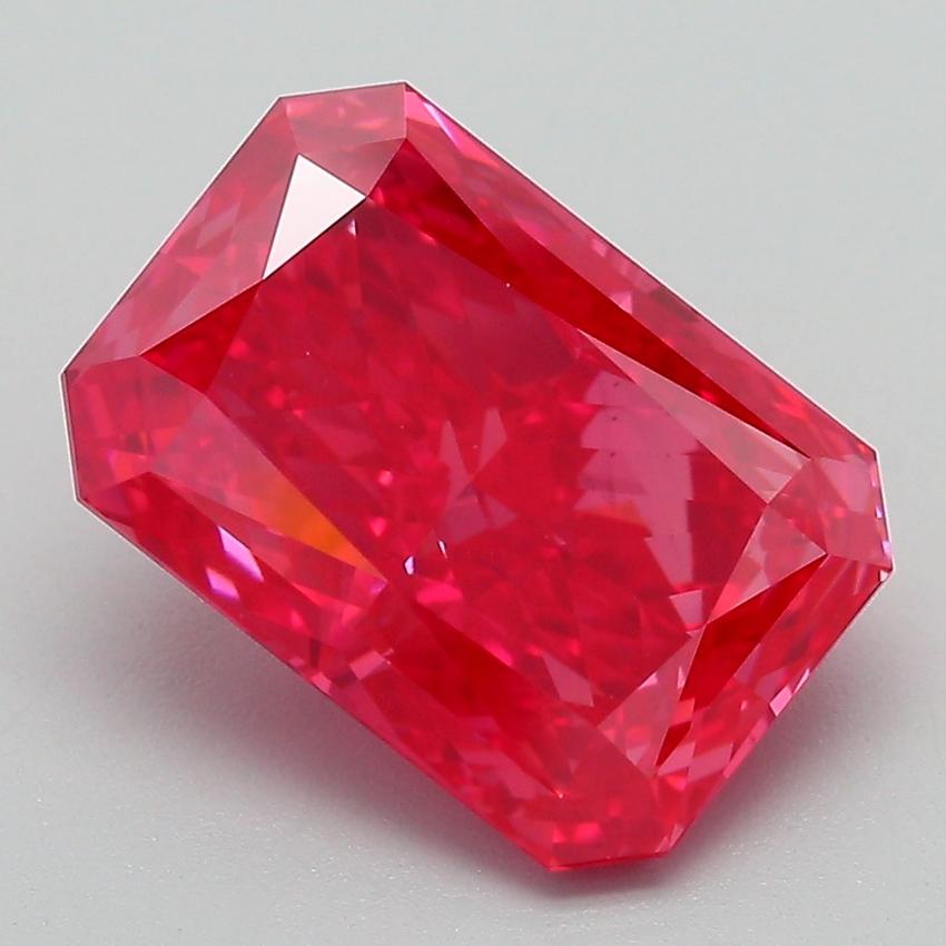 4.25 Ct. Fancy Vivid Red Radiant Lab Grown Diamond