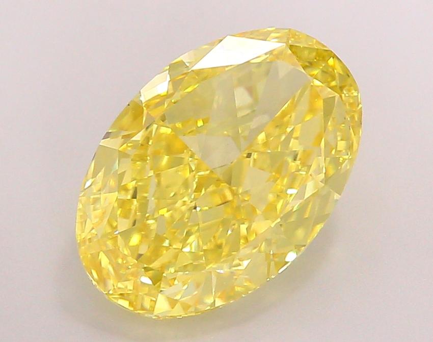6.52 Ct. Fancy Vivid Yellow Oval Lab Grown Diamond