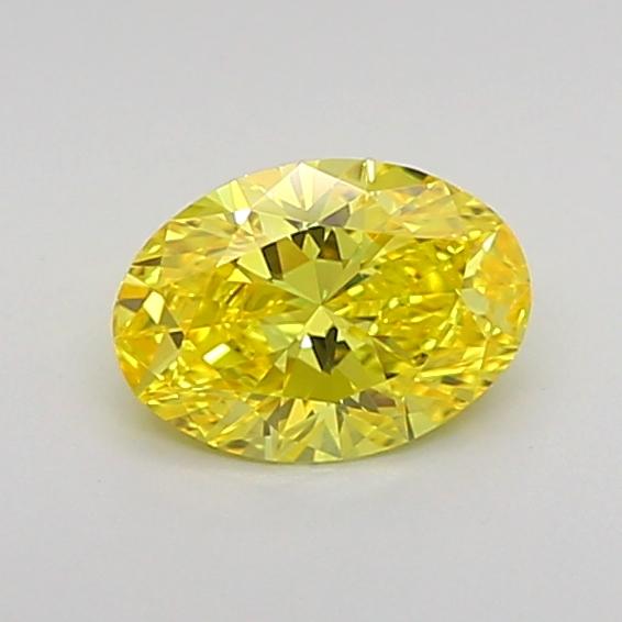 0.52 Ct. Fancy Vivid Yellow Oval Lab Grown Diamond