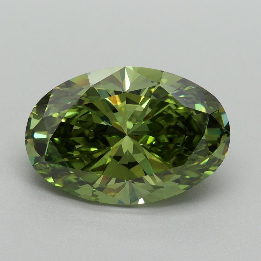 5.05 Ct. Fancy Vivid Green Oval Lab Grown Diamond