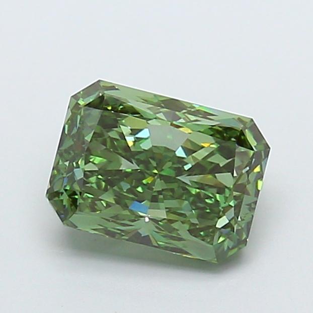 3.79 Ct. Fancy Vivid Green Radiant Lab Grown Diamond
