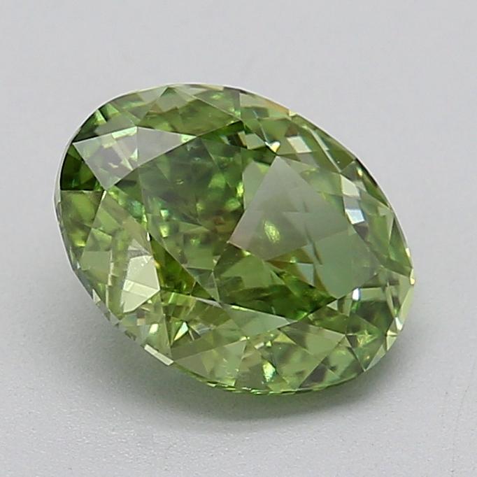 1.55 Ct. Fancy Vivid  Green Oval Lab Grown Diamond