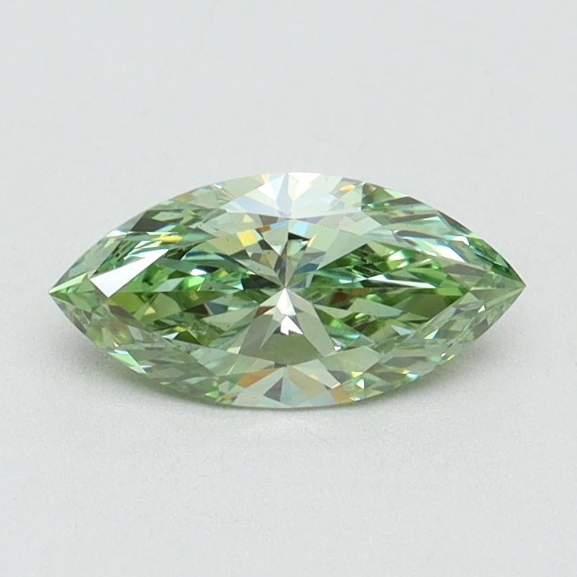 0.74 Ct. Fancy Vivid Green Marquise Lab Grown Diamond