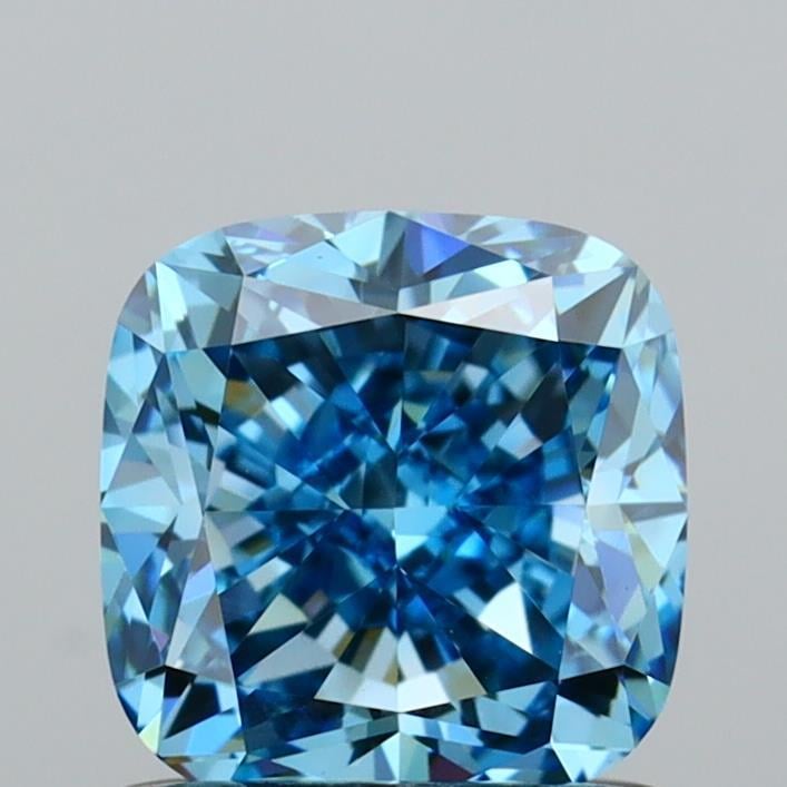 1.05 Ct. Fancy Vivid Blue Cushion Lab Grown Diamond