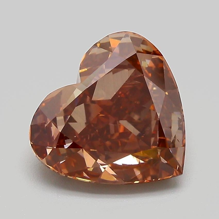3.54 Ct. Fancy Light  Brown Heart Lab Grown Diamond