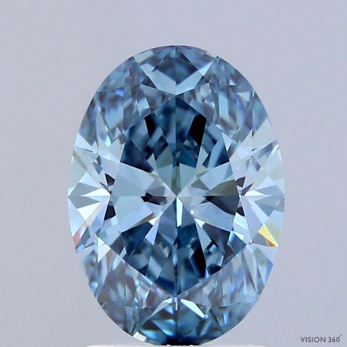 1.84 Ct. Fancy Vivid Blue Oval Lab Grown Diamond