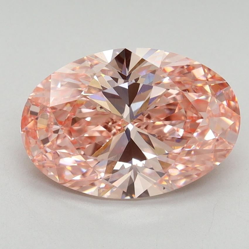 3.13 Ct. Fancy Vivid Pink Oval Lab Grown Diamond
