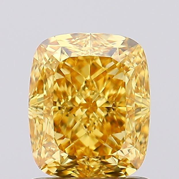 1.47 Ct. Fancy Vivid Yellow Cushion Lab Grown Diamond