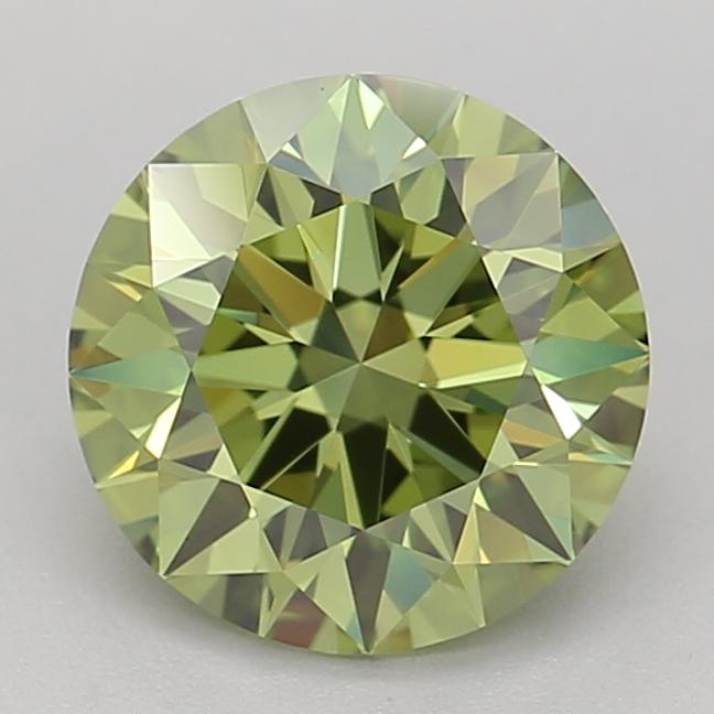 1.53 Ct. Fancy Vivid Green Round Lab Grown Diamond