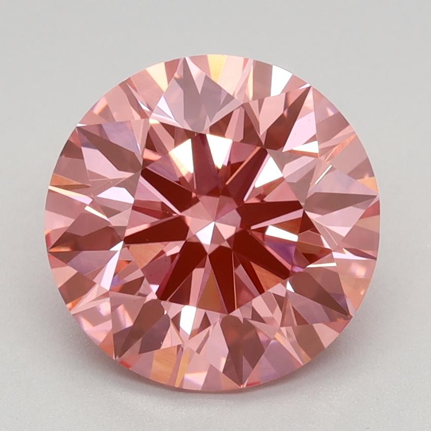 2.59 Ct. Fancy Vivid Pink Round Lab Grown Diamond