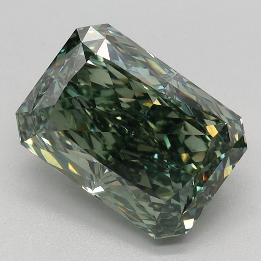 2.28 Ct. Fancy Vivid Green Radiant Lab Grown Diamond