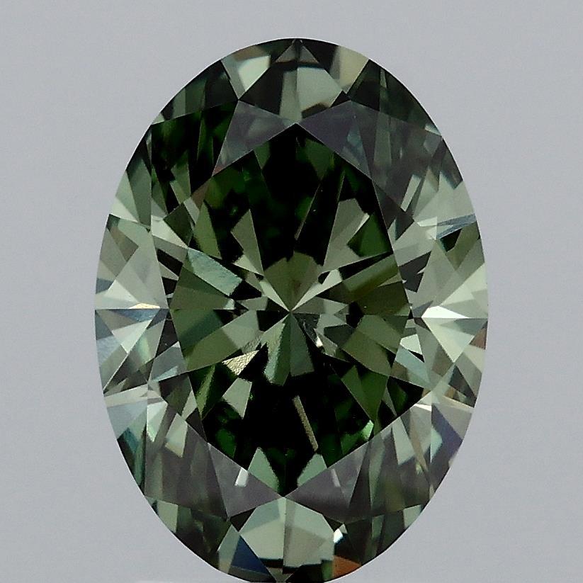 2.50 Ct. Fancy Vivid Green Oval Lab Grown Diamond