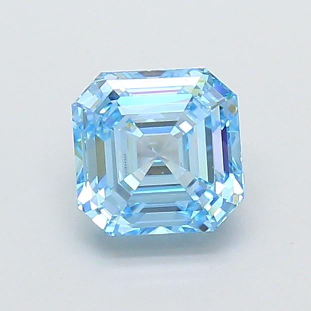 1.14 Ct. Fancy Vivid Blue Asscher Lab Grown Diamond