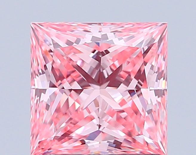 1.58 Ct. Fancy Intense Pink Princess Lab Grown Diamond