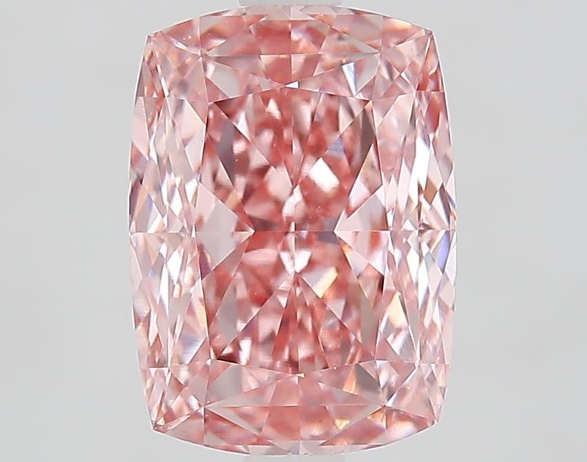 3.03 Ct. Fancy Vivid Pink Cushion Lab Grown Diamond
