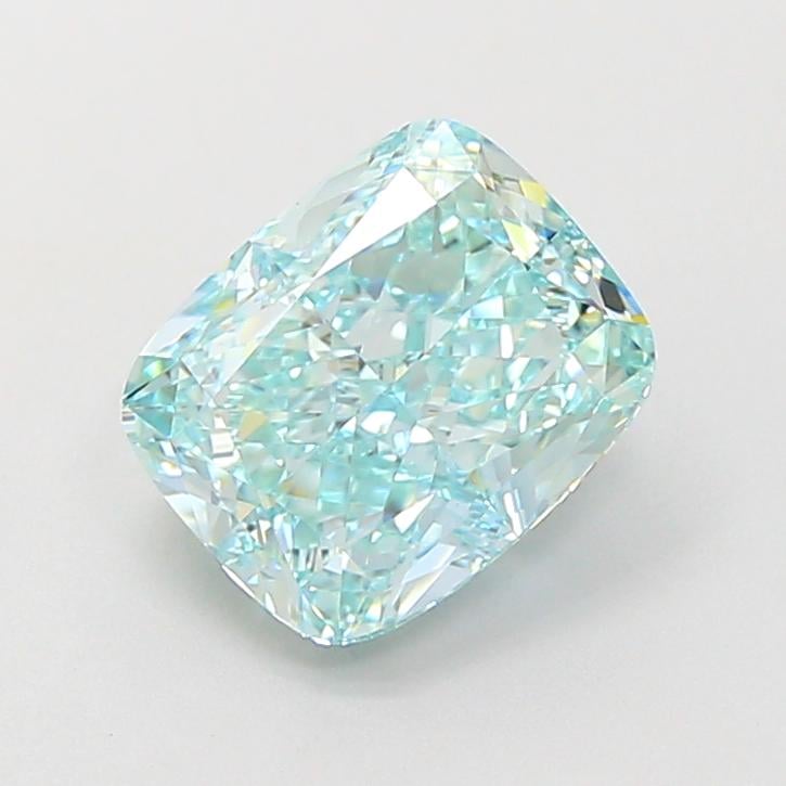2.02 Ct. Fancy Vivid  Green Cushion Lab Grown Diamond