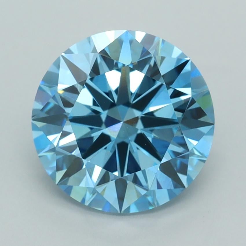 3.00 Ct. Fancy Vivid  Blue Round Lab Grown Diamond