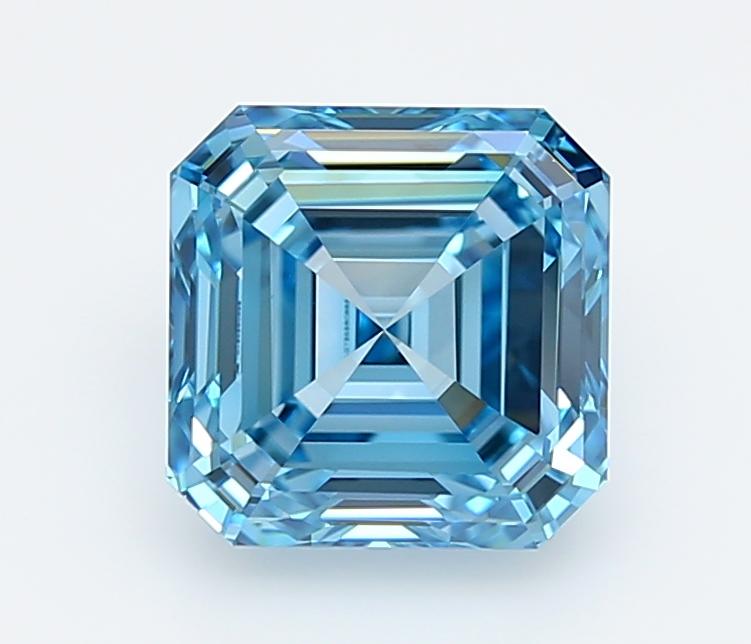 2.55 Ct. Fancy Vivid  Blue Asscher Lab Grown Diamond