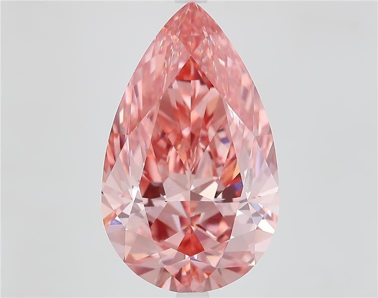 9.10 Ct. Fancy Vivid  Pink Pear Lab Grown Diamond