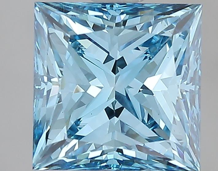 3.04 Ct. Fancy Vivid Blue Princess Lab Grown Diamond