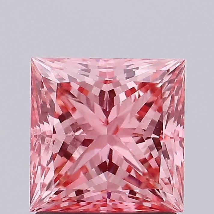 1.58 Ct. Fancy Vivid Pink Princess Lab Grown Diamond