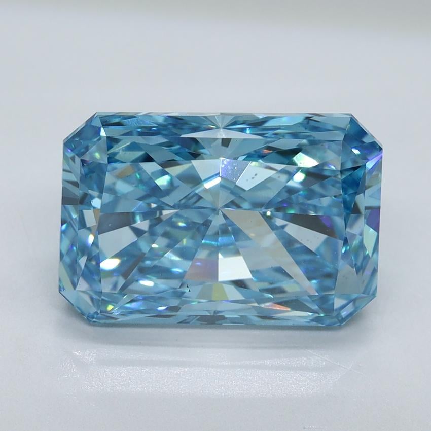 5.20 Ct. Fancy Vivid Malibu Blue Radiant Lab Grown Diamond