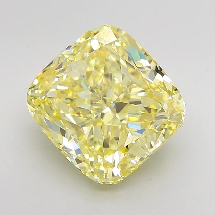 4.53 Ct. Fancy Intense Yellow Cushion Lab Grown Diamond