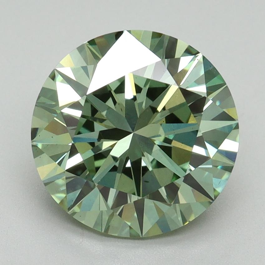 2.90 Ct. Fancy Vivid Green Round Lab Grown Diamond