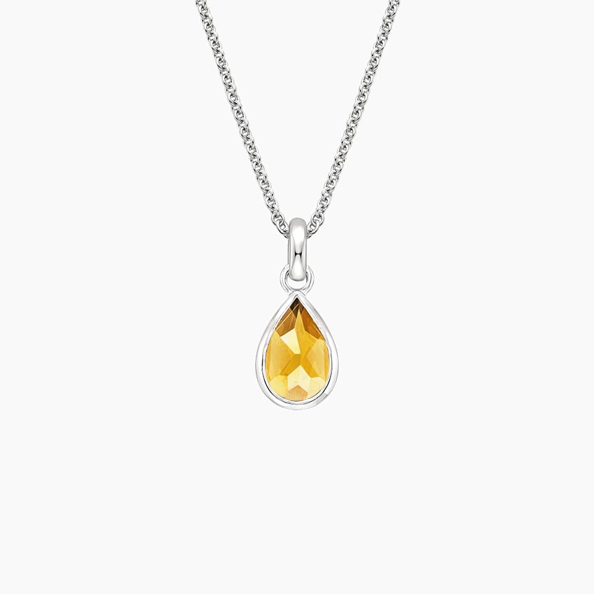 Natural Citrine Necklace in Solid Gold | Handmade Jewelry