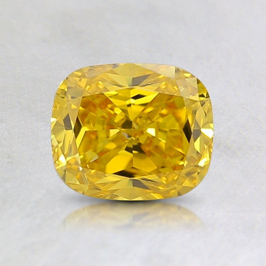 0.84 Ct. Fancy Vivid Orange-Yellow Cushion Lab Grown Diamond