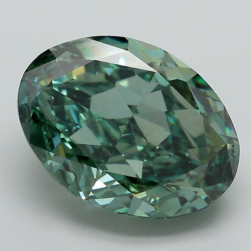 5.70 Ct. Fancy Vivid Green Oval Lab Grown Diamond