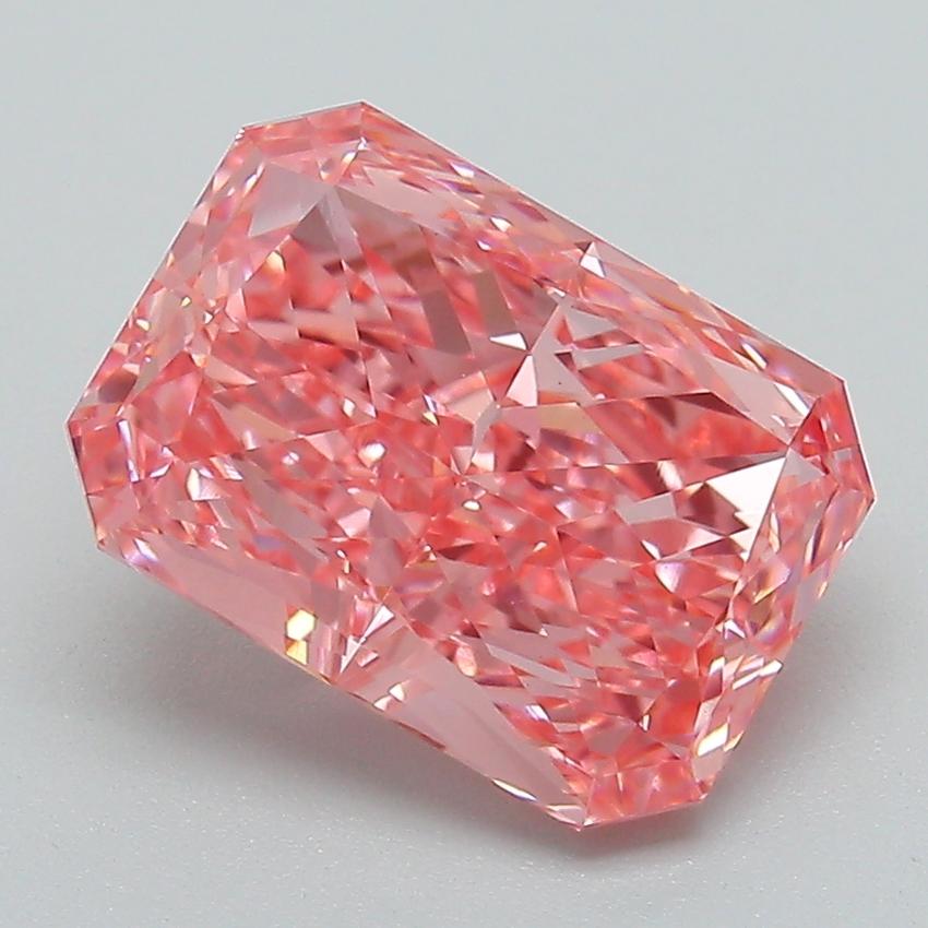 3.02 Ct. Fancy Vivid Pink Radiant Lab Grown Diamond