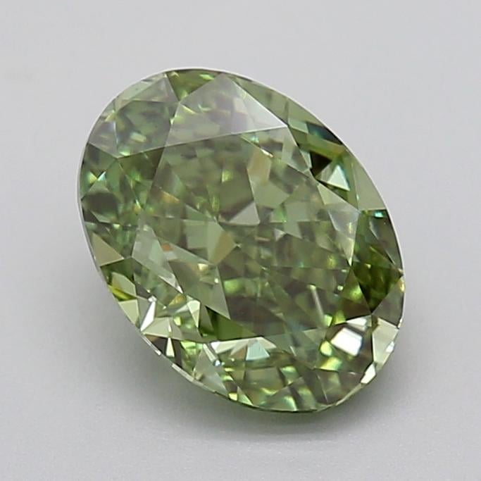 2.02 Ct. Fancy Vivid  Green Oval Lab Grown Diamond