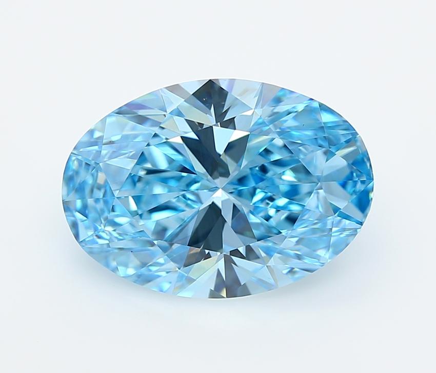 5.02 Ct. Fancy Vivid  Blue Oval Lab Grown Diamond