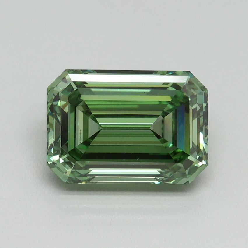 3.03 Ct. Fancy Vivid Pacific Green Emerald Lab Grown Diamond