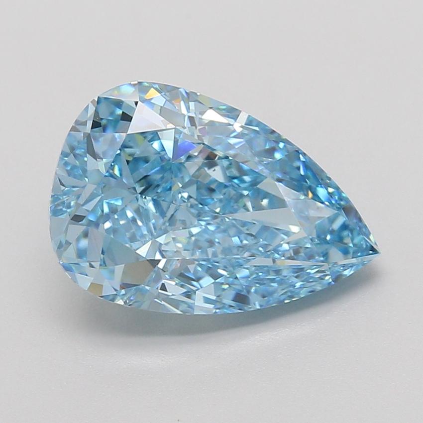 5.09 Ct. Fancy Vivid Blue Pear Lab Grown Diamond