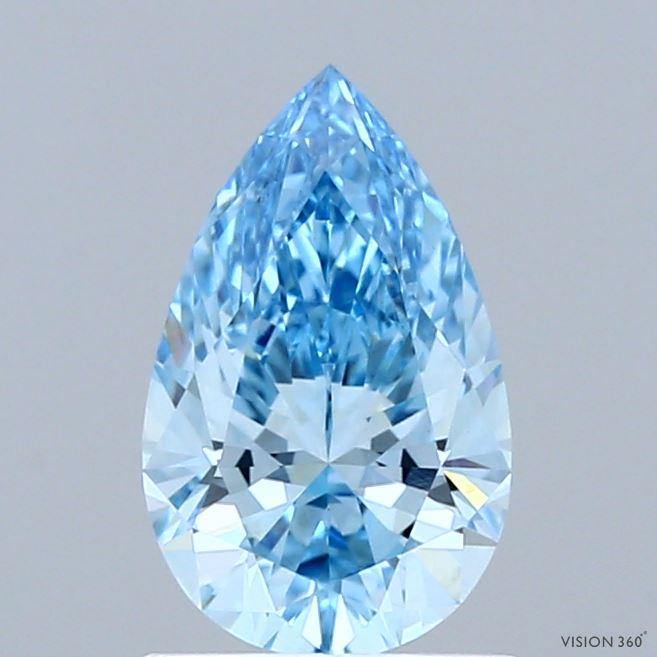 1.09 Ct. Fancy Vivid Blue Pear Lab Grown Diamond