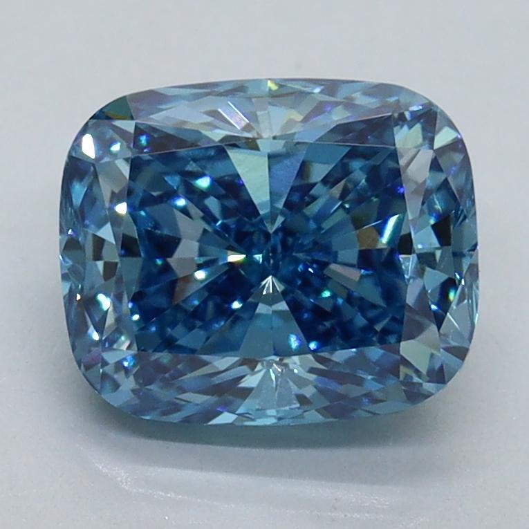 2.04 Ct. Fancy Vivid Blue Cushion Lab Grown Diamond