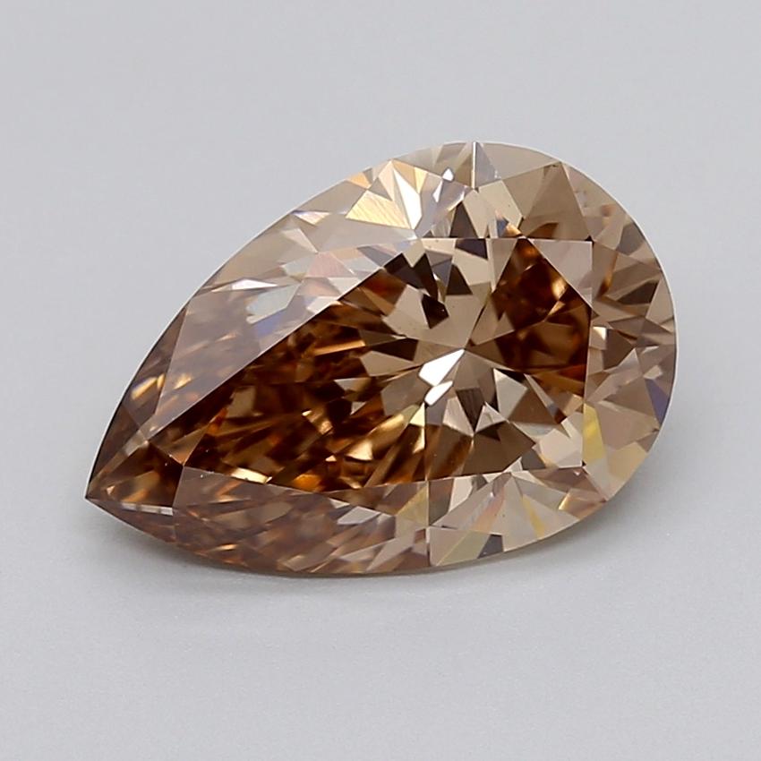 4.07 Ct. Fancy  Brown Pear Lab Grown Diamond