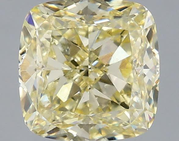 2.08 Ct. Fancy Light Yellow Cushion Lab Grown Diamond