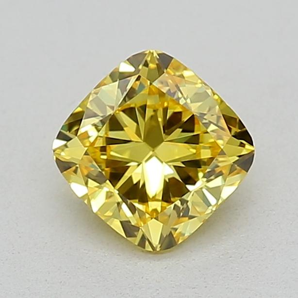 0.52 Ct. Fancy Vivid Yellow Cushion Lab Grown Diamond