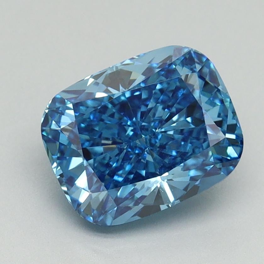 2.03 Ct. Fancy Vivid Blue Cushion Lab Grown Diamond