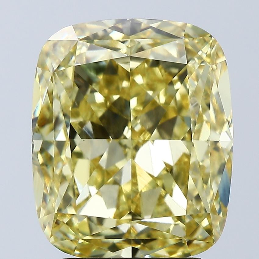 4.07 Ct. Fancy Vivid Yellow Cushion Lab Grown Diamond
