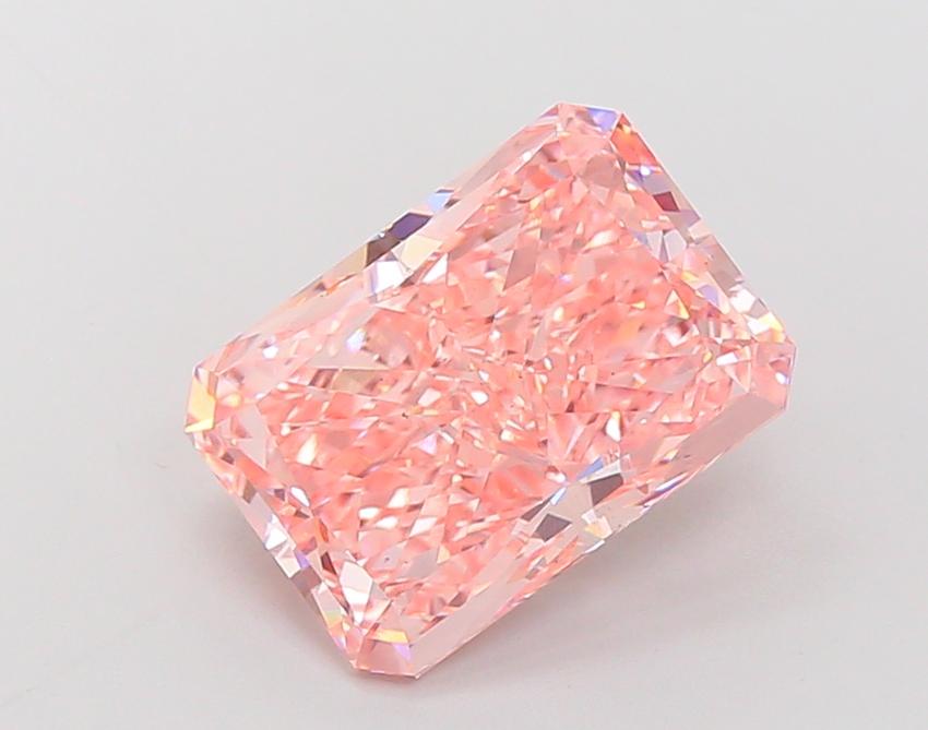 7.01 Ct. Fancy Vivid Pink Radiant Lab Grown Diamond