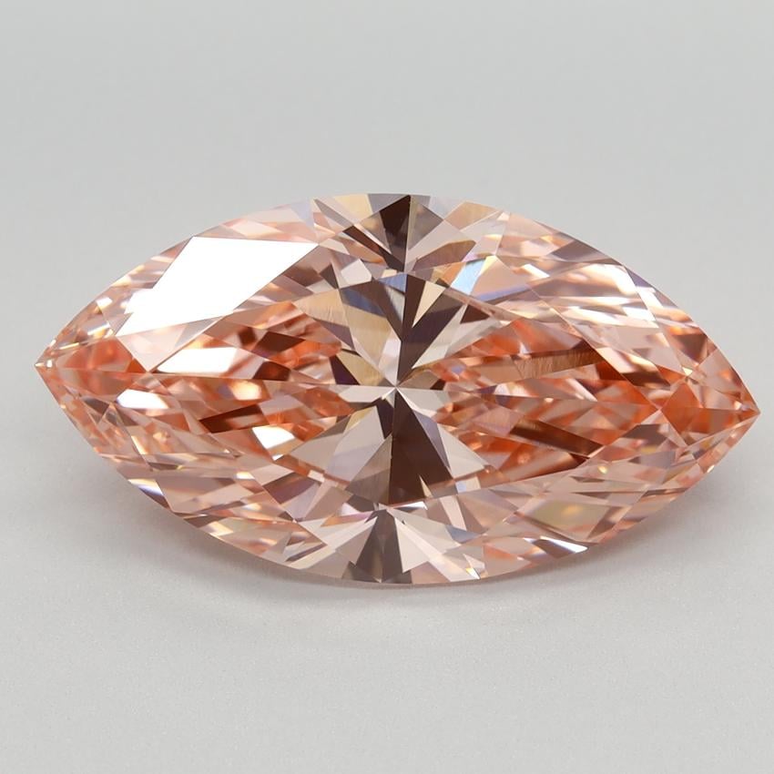 4.03 Ct. Fancy Intense Orangy Pink Marquise Lab Grown Diamond