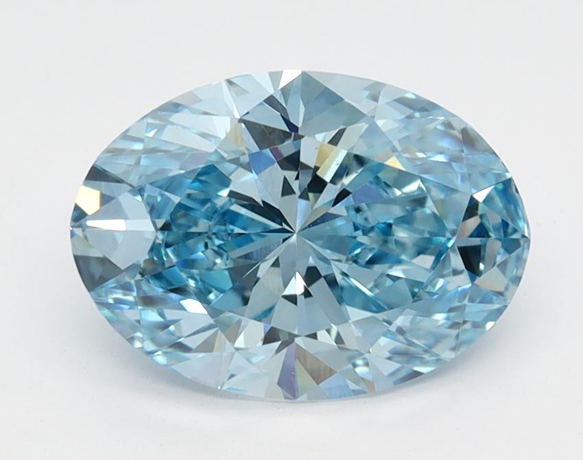 1.66 Ct. Fancy Vivid Blue Oval Lab Grown Diamond
