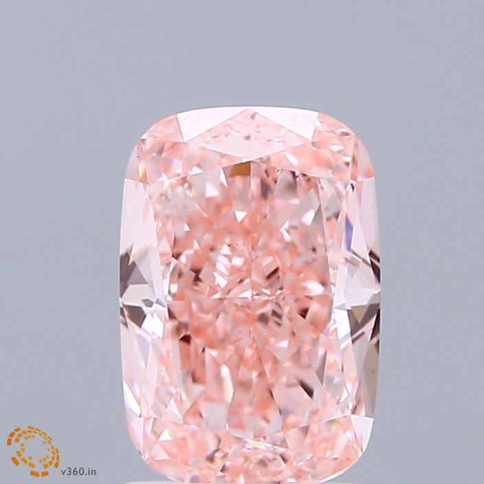 1.71 Ct. Fancy Vivid Pink Cushion Lab Grown Diamond