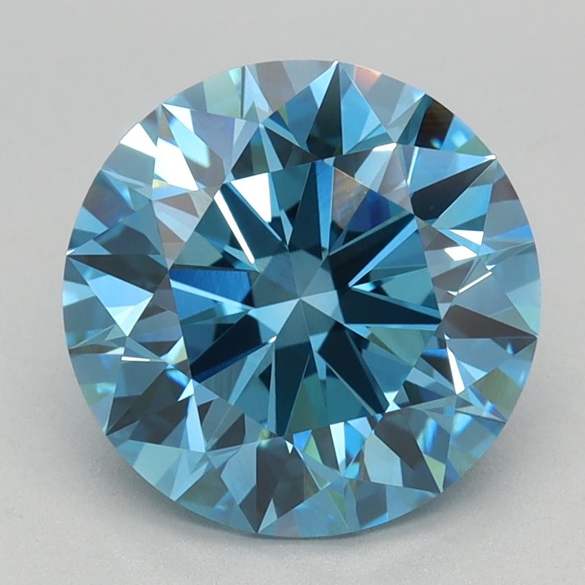 2.45 Ct. Fancy Vivid Blue Round Lab Grown Diamond