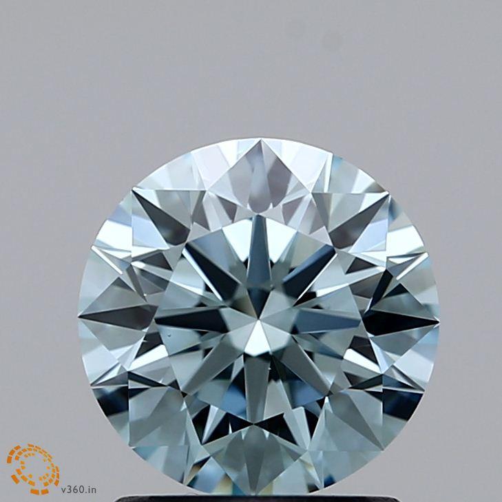 1.31 Ct. Fancy Light Blue Round Lab Grown Diamond